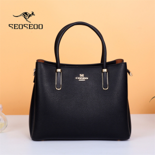 袋鼠女包专柜正品真皮牛皮大容量高级简约大气单肩斜挎包百搭时尚