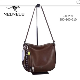 软皮半圆包潮单肩斜挎包 时尚 SEOSEOO袋鼠女包792592正品 2026春款