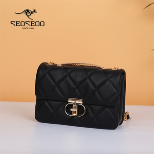 南奥袋鼠女包菱格小香风链条包时尚小方包2025新款专柜正品斜挎包