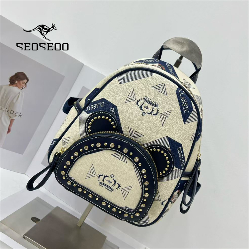 袋鼠女包时尚双肩包潮流洋气包包