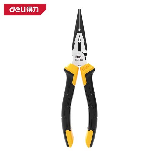 得力6寸专业级尖嘴钳电工家用尖咀尖口夹钳子DL2106Z
