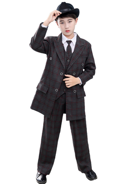 少儿Popping裤子locking锁舞西服套装儿童街舞西装机械舞演出服饰