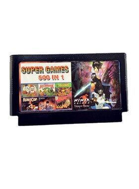 跨境红白机小霸王游戏卡集合FC500合一全集成芯片沉金板卡