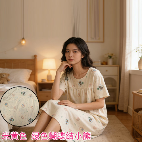 夏季薄款舒适云朵棉睡衣