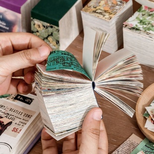 400张超厚豆豆素材本便签纸ins无粘性手帐素材复古手账便签套装