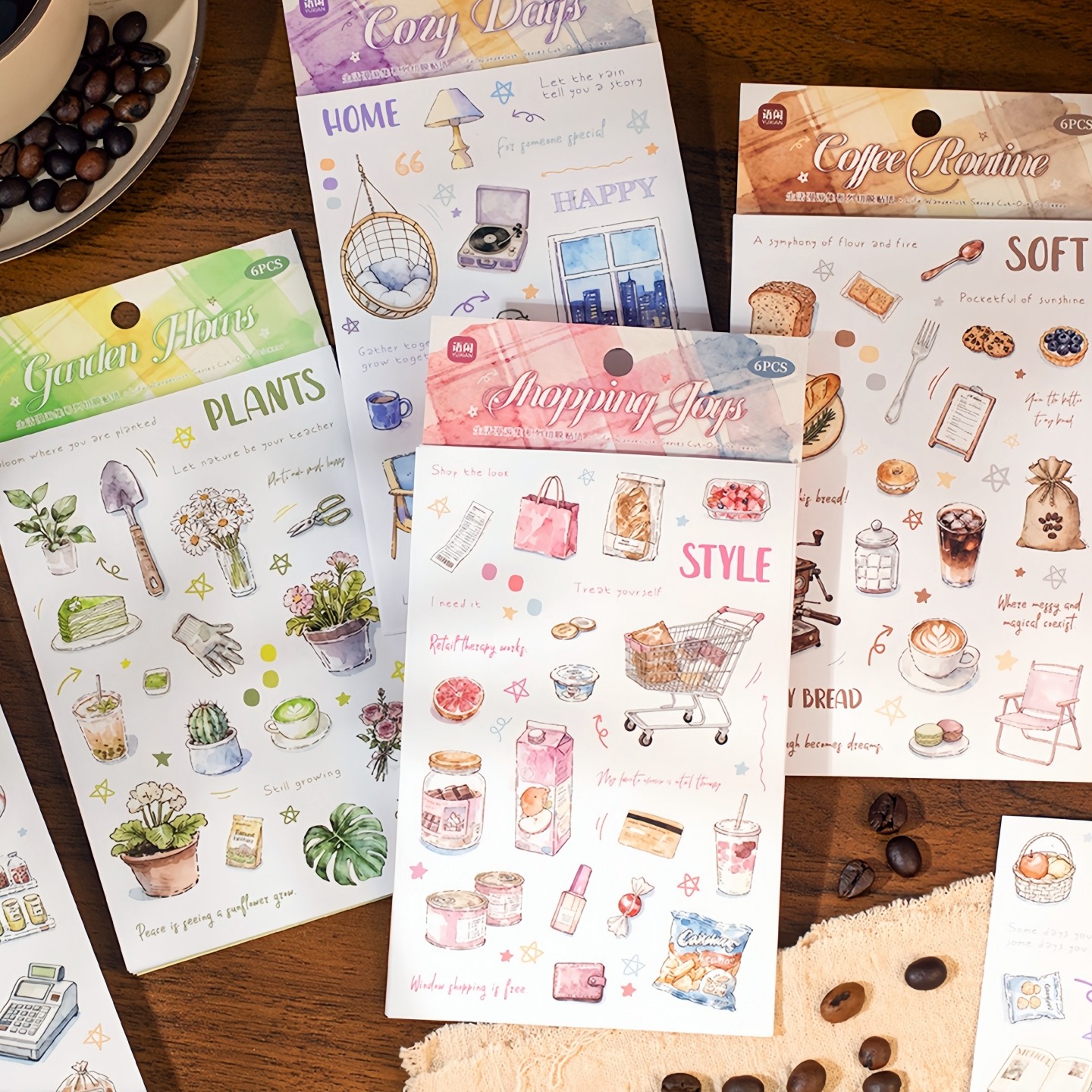 语闲生活漫游集手帐贴纸ins手账素材家居物件日常记录贴画高颜值