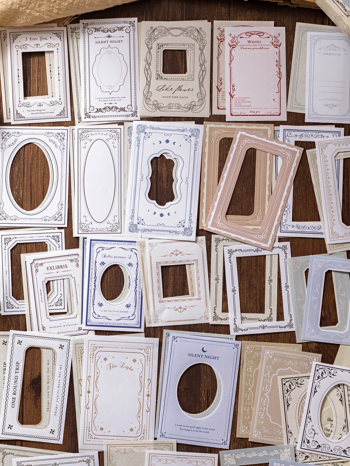 스티커 조합 세트 콜라주 환상 중공 테두리 대화 상자 미국 복고풍 핸드북 소재 스티커