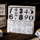 月白数独数字印章套装 复古花体数字日付手帐装 饰工具可爱儿童印台