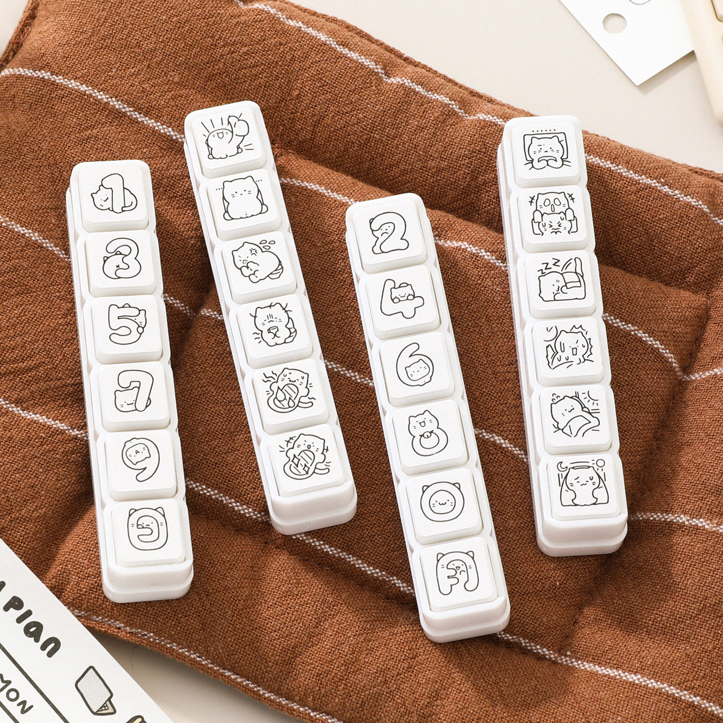 日系可爱小猫ins手帐六联生活记录印章高颜值diy日程本手账本盖印