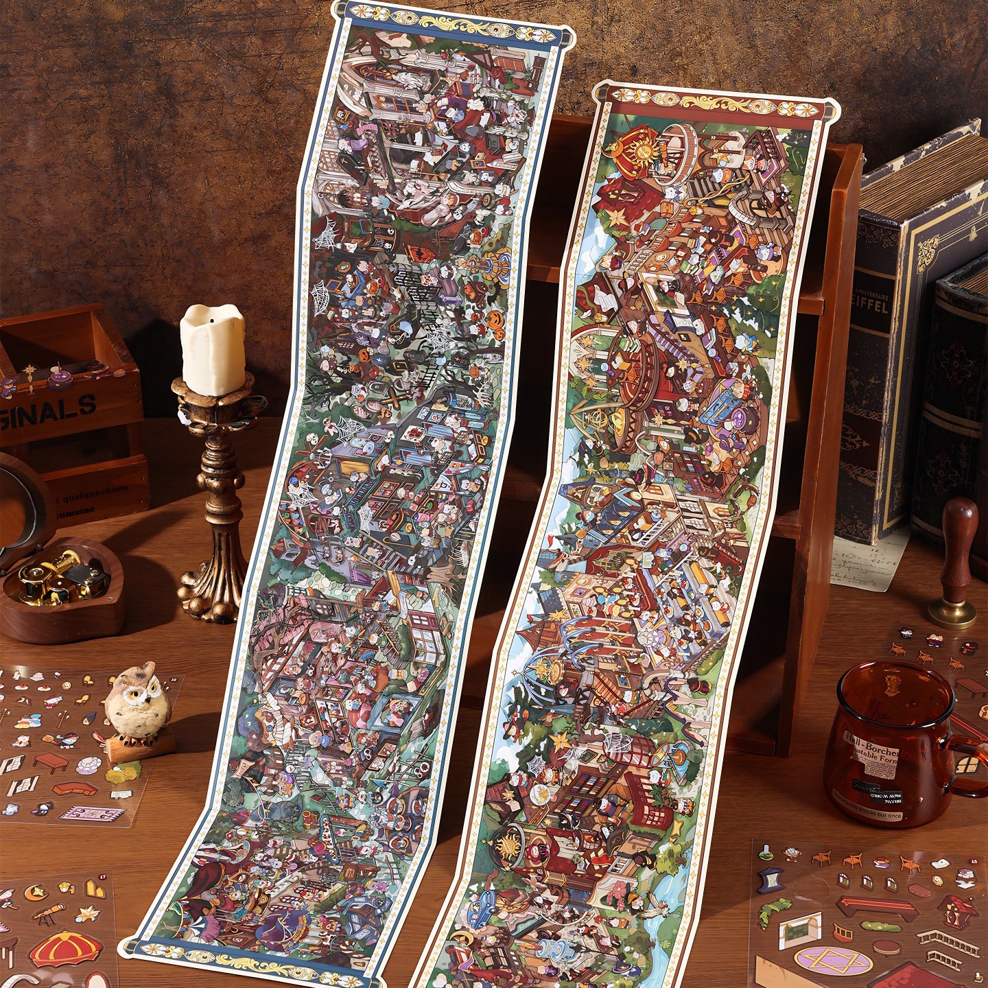 寓见诚品复古造景贴纸高难度卷轴折叠微缩街景场景解压贴画大号,文具电教/文化用品/商务用品,贴纸/立体贴纸,淘宝优惠券,粉丝福利购,淘宝优惠卷