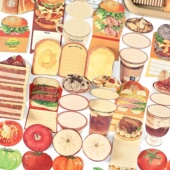 infeelme快乐食光书写纸小机关折叠便签纸日系古早美食手帐素材