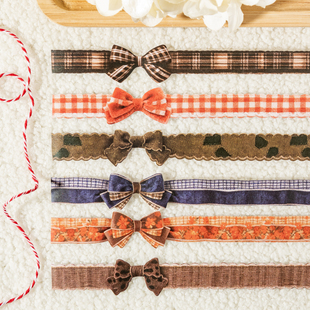 织艺雅趣异形模切蝴蝶结胶带轻复古打包格纹手帐装饰打底素材贴纸