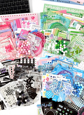 漫画黑白扎包丝带diy痛包材料素材纸背景纸谷美贴纸扎板蓝色绿色