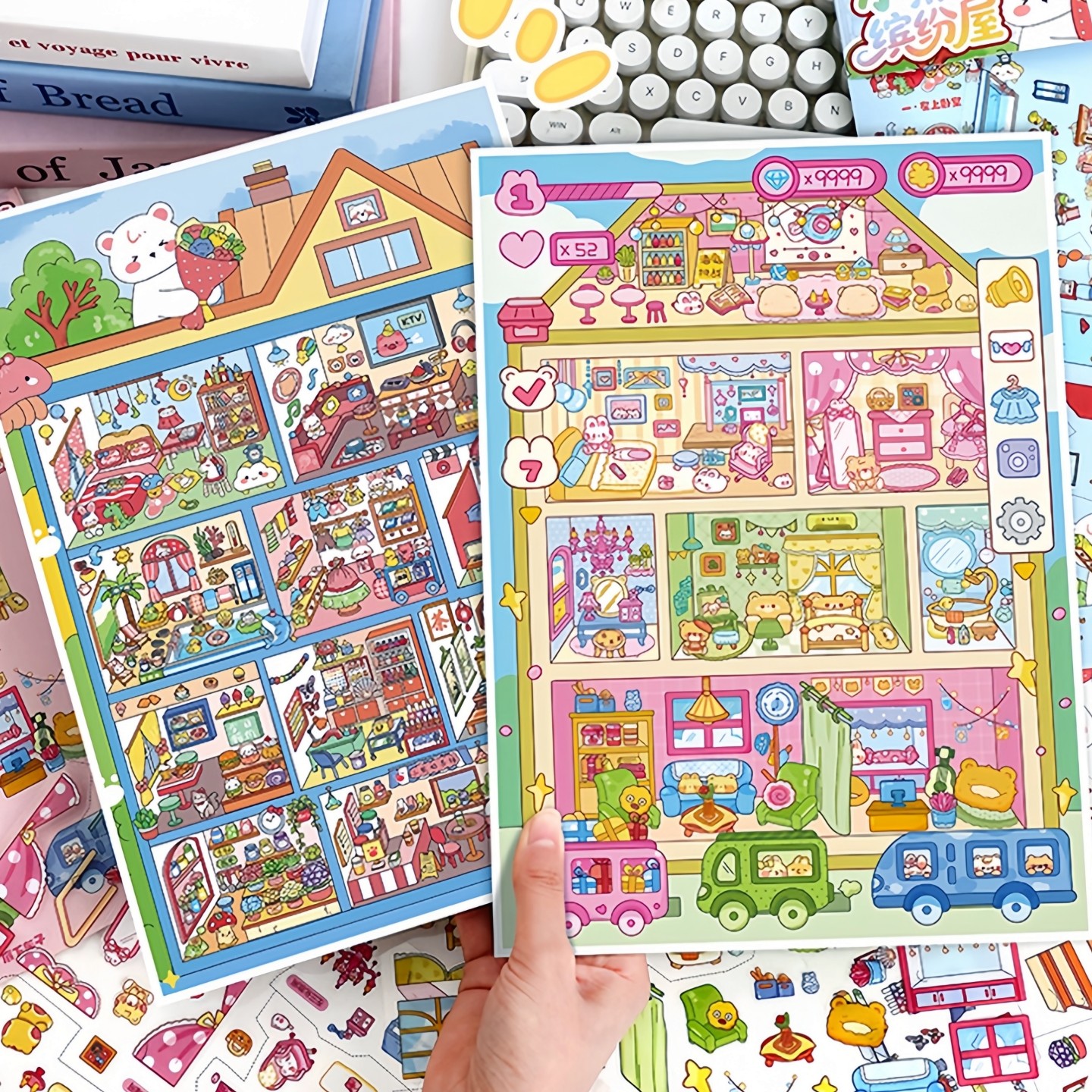 艺蓝造景贴纸129.0可爱格子间立体小屋3d微缩场景diy解压贴画玩具,文具电教/文化用品/商务用品,贴纸/立体贴纸,淘宝优惠券,粉丝福利购,淘宝优惠卷