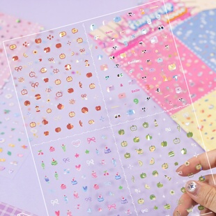 饰素材指甲贴画 指尖妙妙屋pet小鼻嘎贴纸迷你deco手帐可爱美甲装
