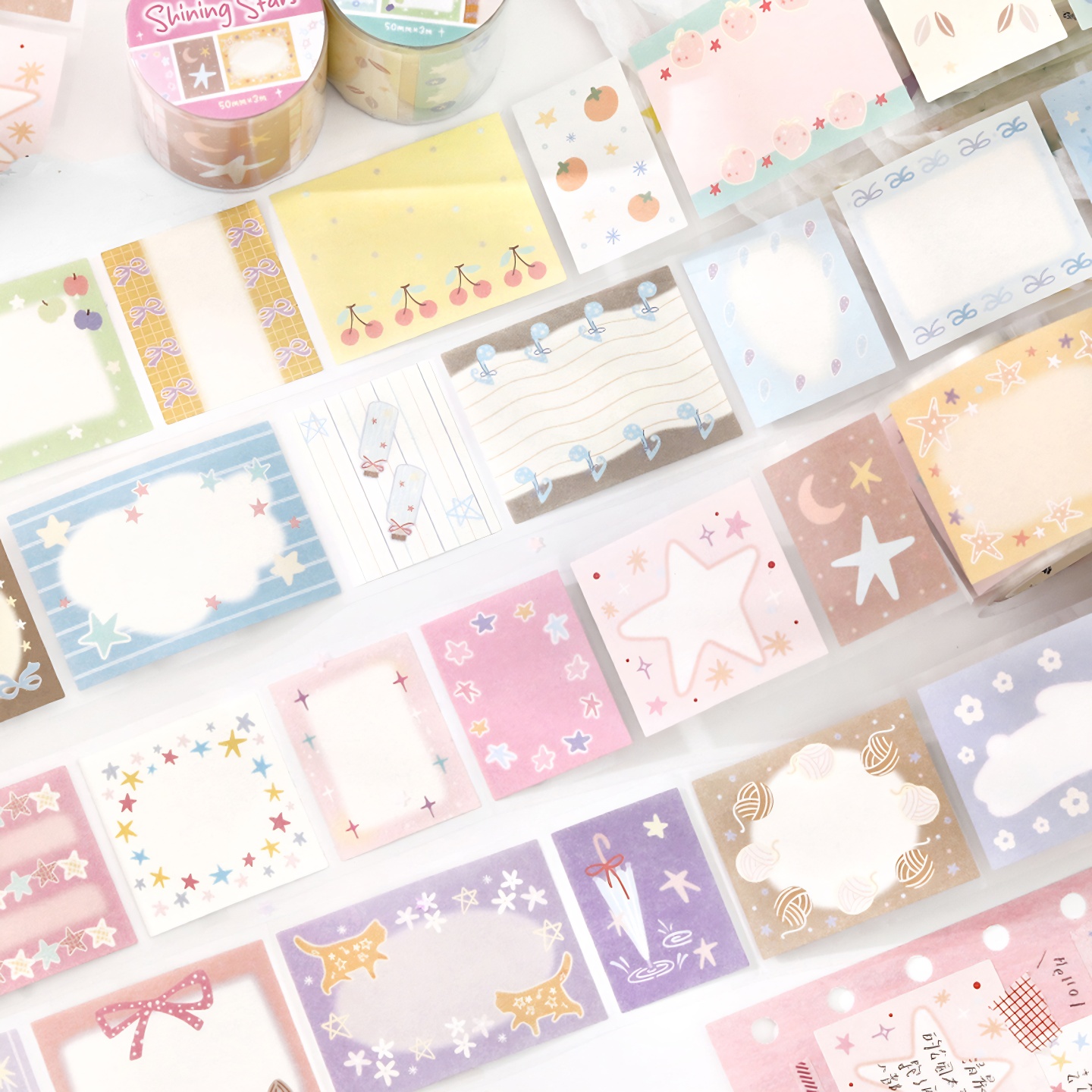 梦幻小镇可书写模切手帐胶带清单计划打卡创意边框可爱手账贴纸