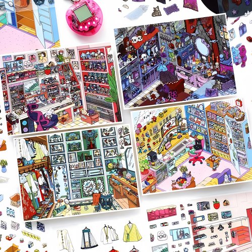 infeelme我的小屋18.0第十八弹造景贴纸可爱diy手工微缩场景贴画