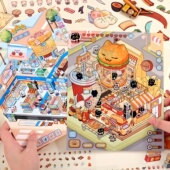 方岛造景贴纸大号场景3d堆叠立体diy小屋手工微缩模拟经营贴画