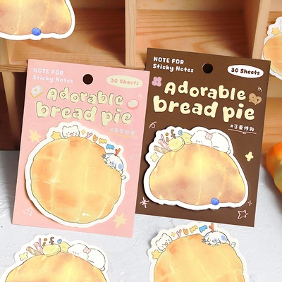 萌仔面包派面包吐司异形便利贴可爱有粘性便签复古记事留言N次贴