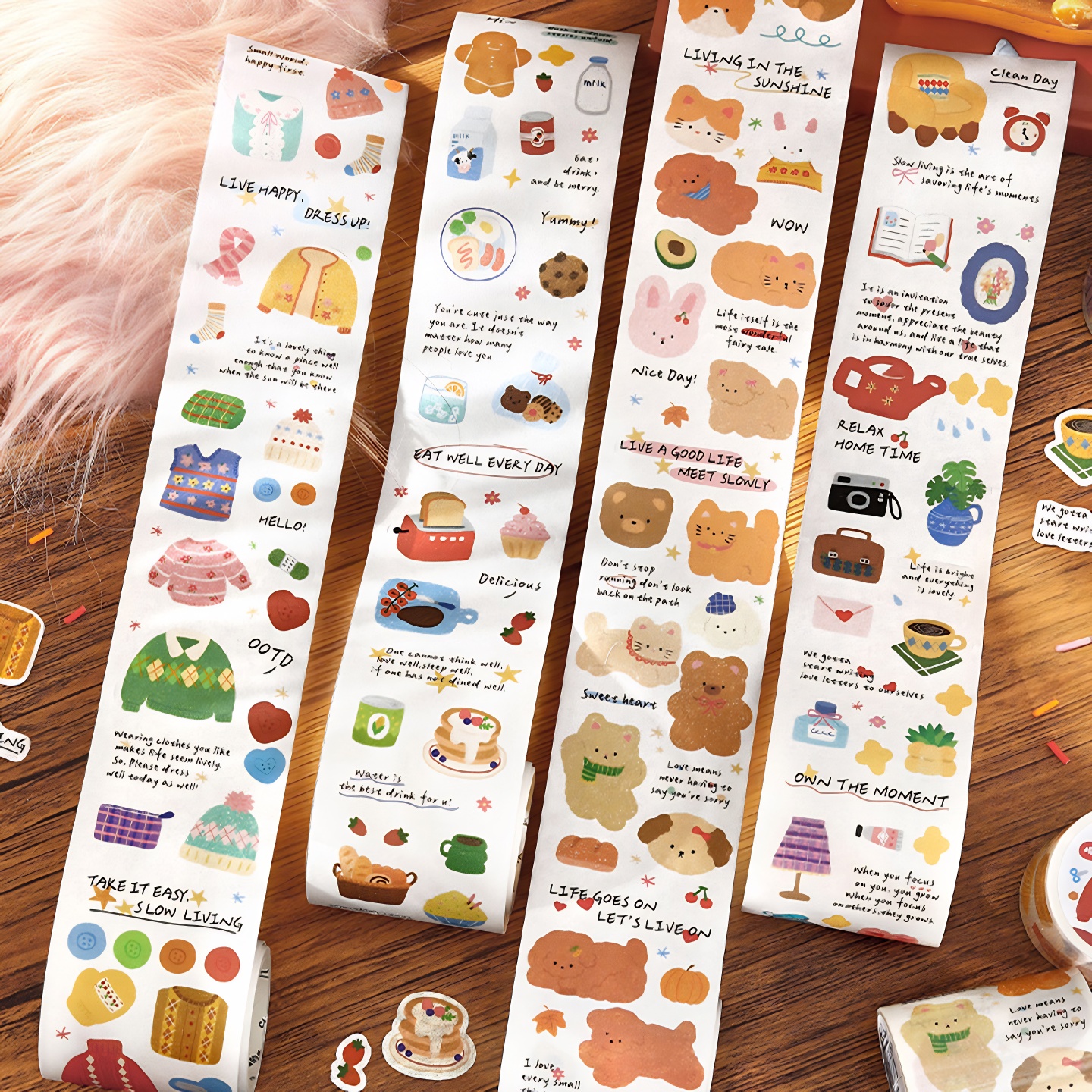 暖暖日记簿模切和纸手帐胶带可爱卡通生活家居日常小物件手账贴纸