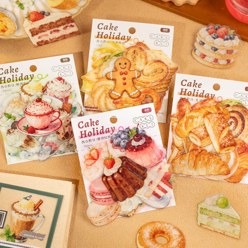 西点假日零食烘焙面包手账贴纸