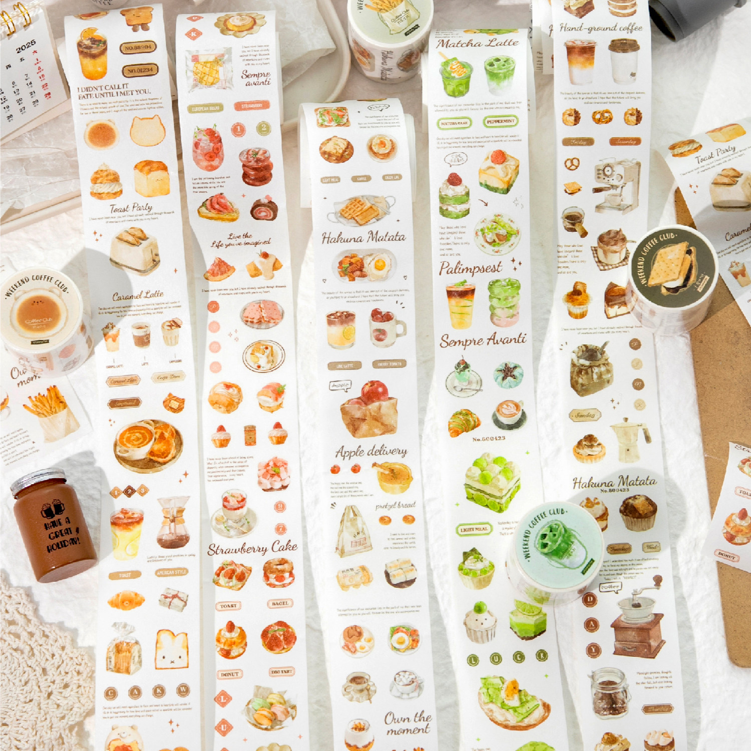 周末咖啡社和纸胶带生活家居日常物件手帐造景韩系手账素材贴纸