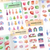 papermore光影之诗雾面PET手帐模切贴纸想象手账素材装 饰贴画