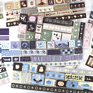 infeelme光阴止步长条手帐贴纸植物园韩系杂志ins风手账胶带