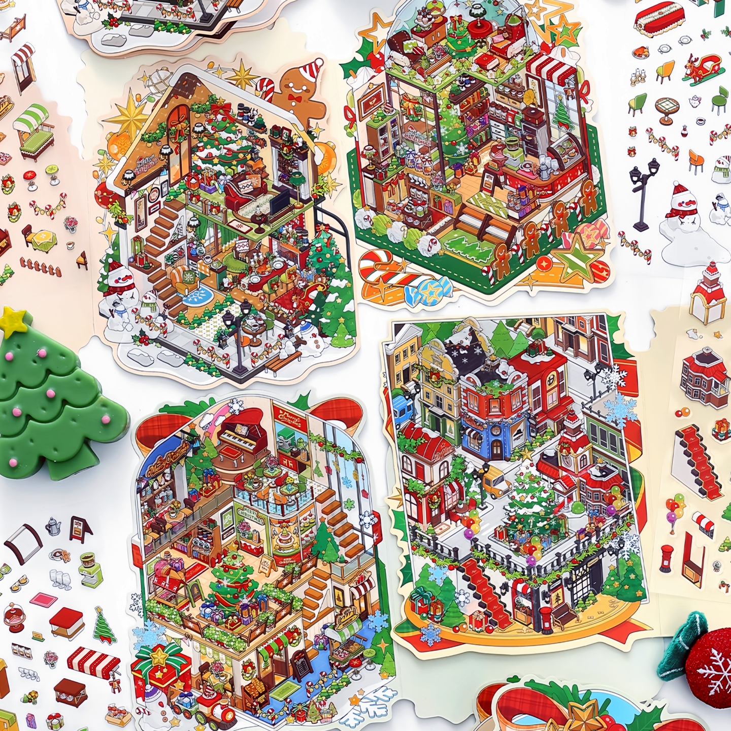 infeelme造景贴纸圣诞微缩场景