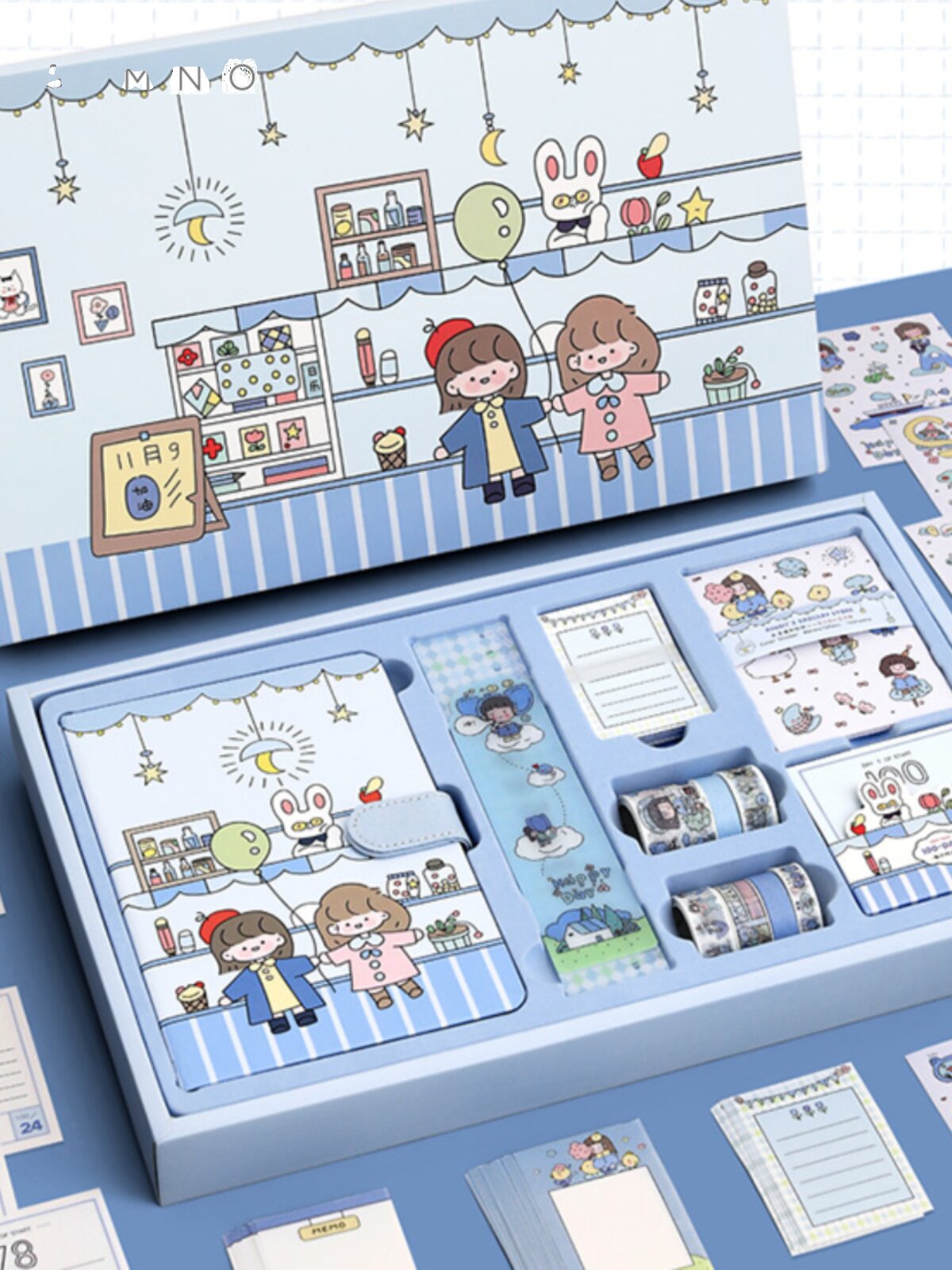 수첩 선물 상자 스티커 소녀 귀여운 인터넷 연예인 수첩 도구 재료 풀 세트 기능 단순