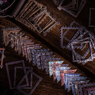 中世纪篇章边框硬卡贴纸复古巴洛克边角贴手帐素材装饰手账贴画