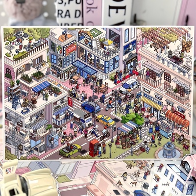infeelme今日营业中31.0第三十一弹繁忙小镇超大版特油造景贴纸