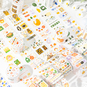 小羊牧场合成纸闪砂模切手帐胶带可爱卡通童话风手账日记装 饰贴纸