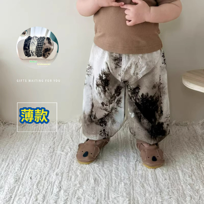 中性国风宝宝冰爽防蚊裤夏季薄款男童女童儿童宽松休闲长裤灯笼裤