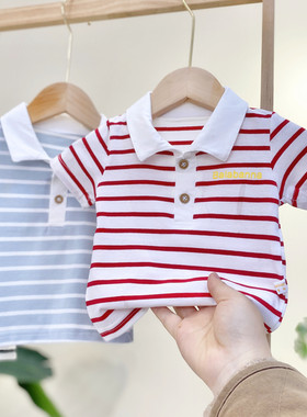 男宝宝纯棉翻领1-3幼儿t恤polo衫