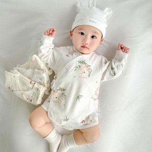 清仓款新生儿婴儿衣服纯棉四季款包屁衣宝宝无骨哈衣连体衣打底衫