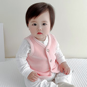 婴儿秋冬装 宝宝加绒小马甲坎肩婴幼儿双面绒背心小童保暖上衣童装