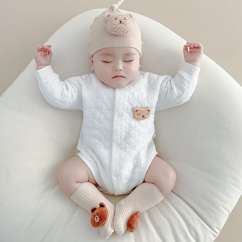 班纳之家薄棉三角哈衣包庇连体衣