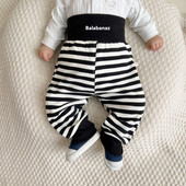 婴幼儿可开裆大PP屁屁长裤 婴儿秋冬季 加绒纯棉男女宝宝高腰护肚裤