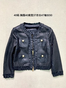 女士镂空黑色皮衣40 DSQUARED2