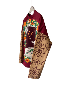 日系小众轻奢80支纯棉定位印花宽松显瘦小个子圆领波点衬衫上衣女