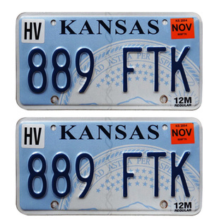 定制美国模型车牌堪萨斯州玩具车牌照号码3D金属字RC攀爬车SCX10