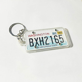 钥匙扣挂件金属立体字玩具吊坠美国情怀车牌装饰品车内配饰纪念品