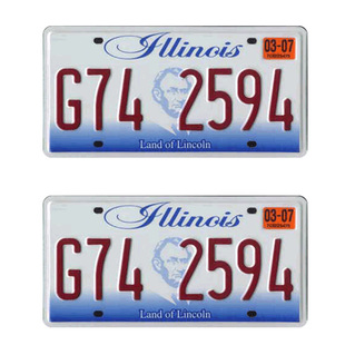定制美国伊利诺伊州模型车牌玩具车牌照号码3D金属凸反光漆RC攀爬