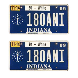 定制美国印第安纳州模型车牌玩具车牌照号码3D金属凸反光漆RC攀爬