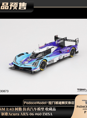 [PDS]TSM 1:43 讴歌Acura ARX-06 #60 IMSA 树脂汽车模型 收藏品