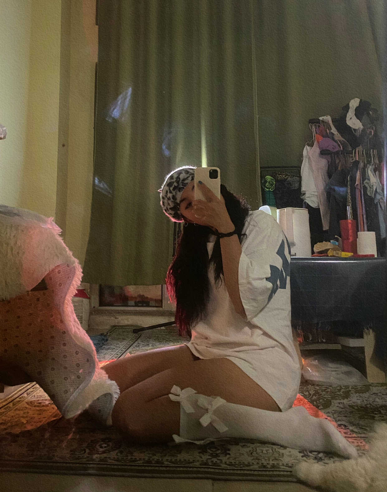 kiya蝴蝶结可爱学院风小腿袜