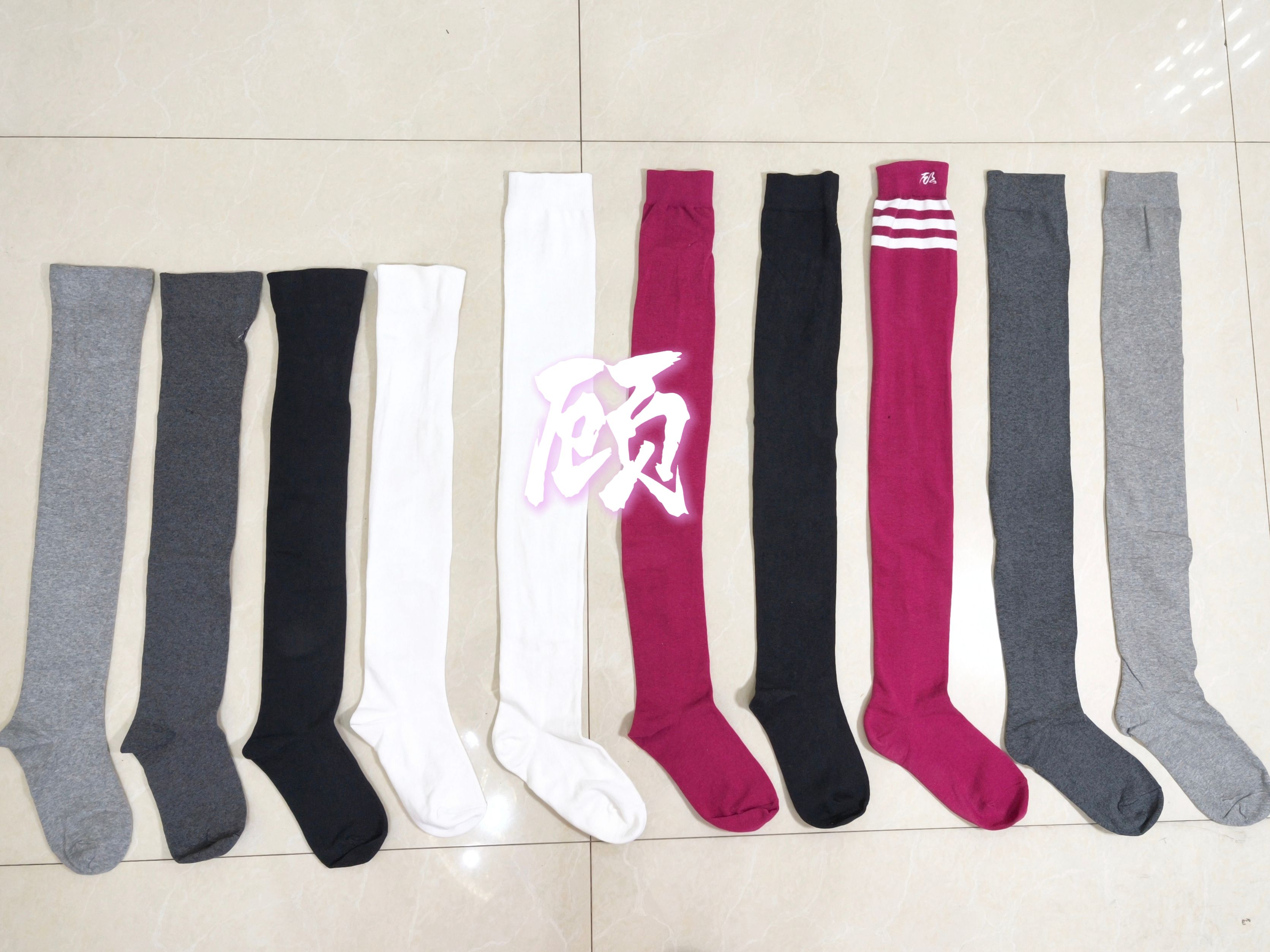 KIYAPEACH顾 【原创】洋气针织紧身过膝袜瑜伽健身防滑女大腿袜