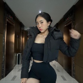 KIYAPEACH顾 超短鹅绒腰间袖 口防风鹅绒秋冬健身瑜伽羽绒服