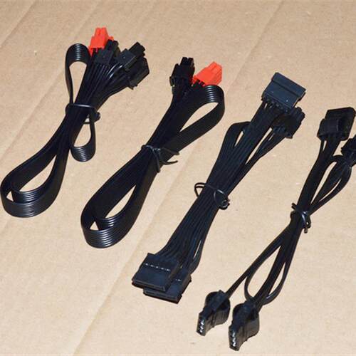 安耐美赤焰模组线 650W 750W 850W 显卡线   SATA   大4P全黑排线